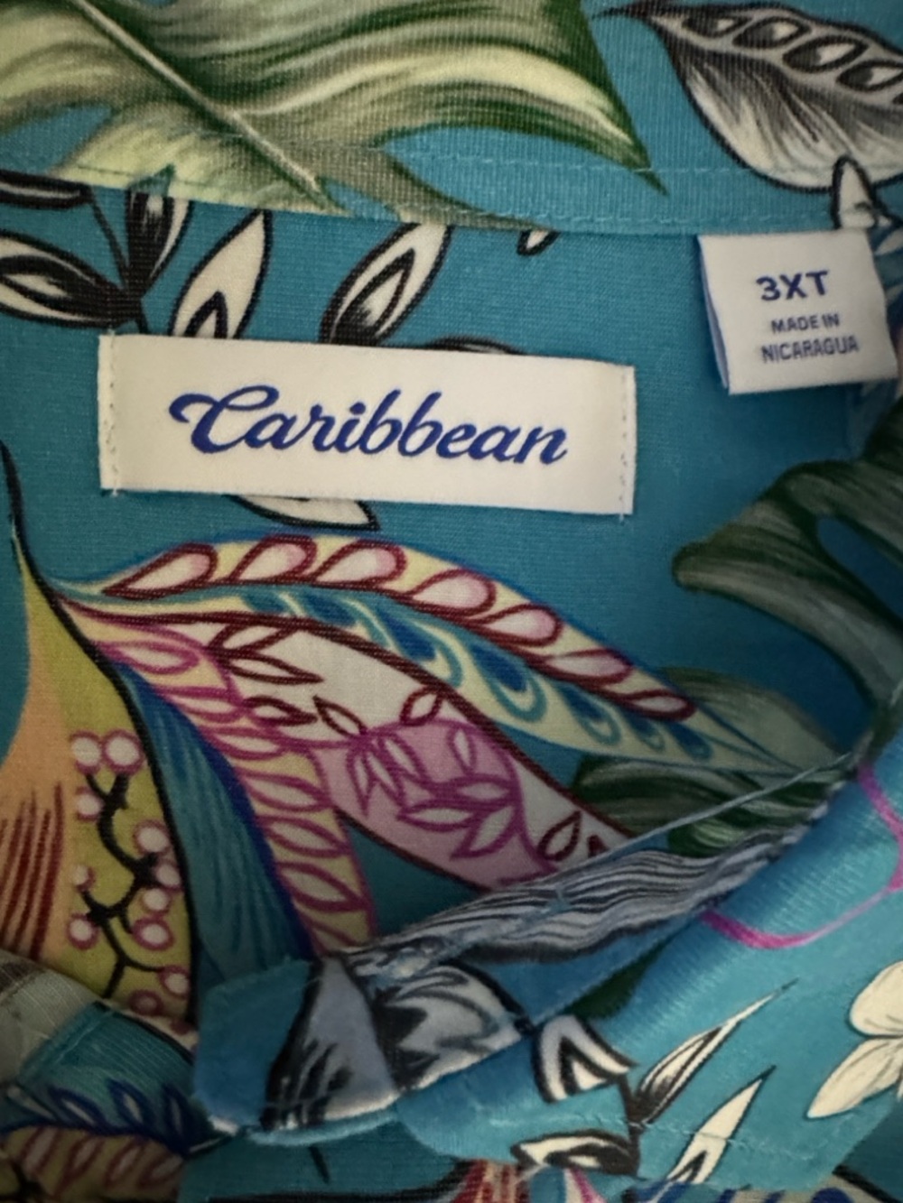 NWT Roundtree & Yorke Caribbean 3XLT Teal Tropical Hawaiian *Fathers Day* Shirt - Picture 7 of 14